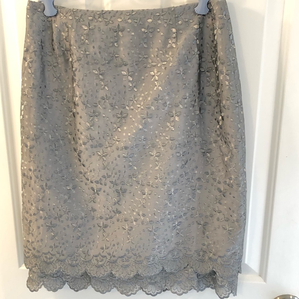 Silver/gray Liz Claiborne elegant slip skirt EUC